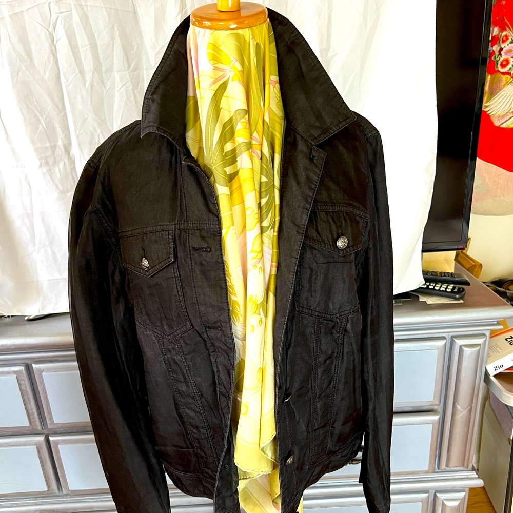 Chanel jacket ! Black see through cover coat size 44